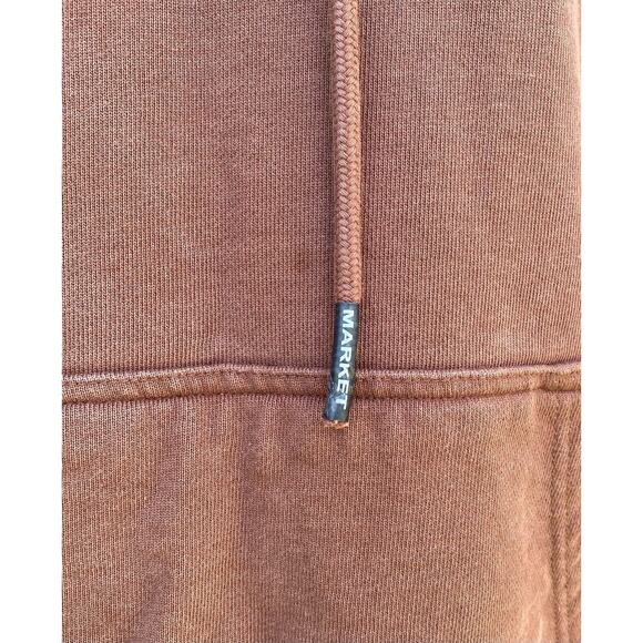 Market Love Carefully Brown Textured Hooded Sweatshirt Unisex XL Cotton Designer - Picture 2 of 8